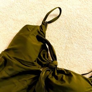 Olive one piece swimsuit with cute tie detailing!